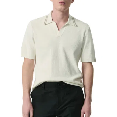 Rag & Bone Classic Cotton Slub Jersey Polo In Lunarock