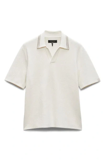 Rag & Bone Classic Cotton Slub Jersey Polo In Lunarock