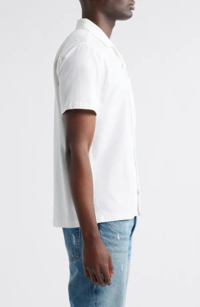 Rails Haney Textured Short Sleeve Cotton Button-up Shirt In White