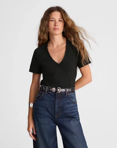 Madewell The Perfect V-neck Tee In Black