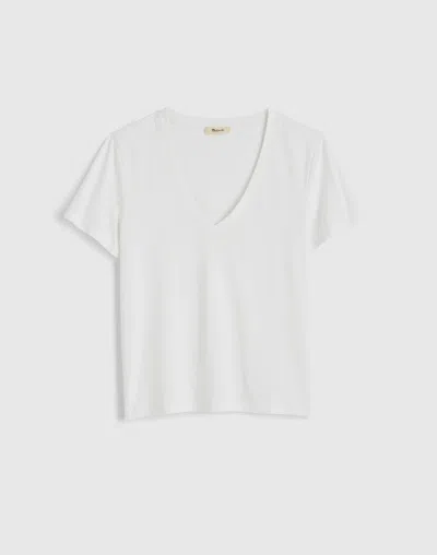 Madewell Perfect V-neck Cotton T-shirt In White