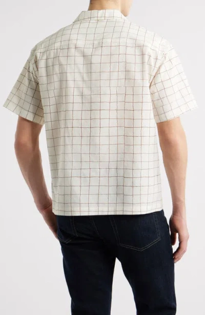 Frame Mens Vintage Check Cotton-blend Shirt Cream Multi Xl In White