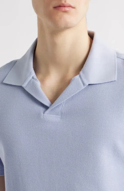 Frame Mens Jacquard Short-sleeve Cotton-jersey Polo Shirt Baby Blue Xl