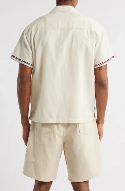 Obey Quentin Embroidered Short Sleeve Cotton & Linen Button-up Shirt In Multi