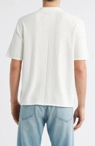 Rag & Bone Avery Camp-collar Honeycomb-knit Cotton-blend Terry Shirt In White