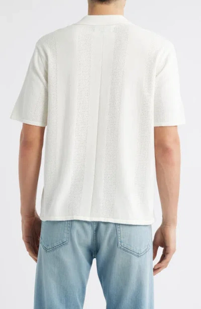 Rag & Bone Avery Camp-collar Honeycomb-knit Cotton-blend Terry Shirt In White