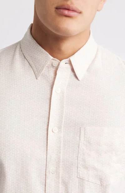 Rails Carson Short Sleeve Stretch Linen Blend Button-up Shirt In White