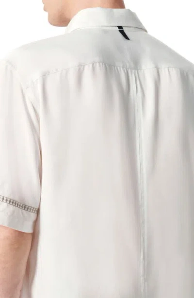 Rag & Bone Dalton Embroidered Short Sleeve Button-up Shirt In White