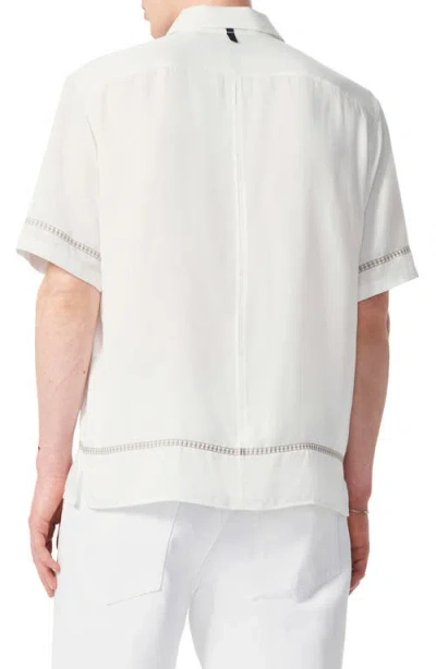 Rag & Bone Dalton Embroidered Short Sleeve Button-up Shirt In White