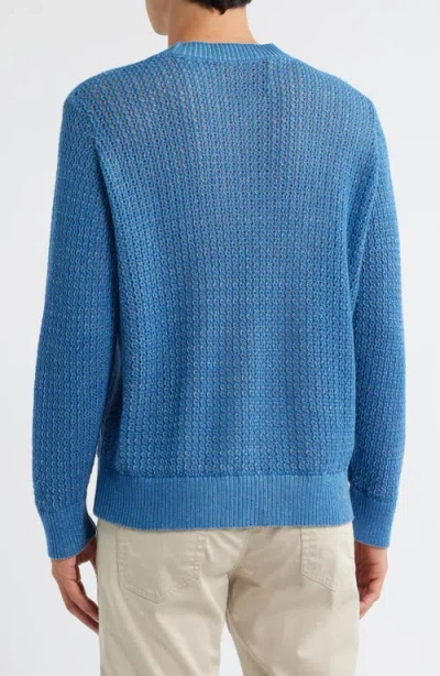 Corridor Marled Organic Pima Cotton Crewneck Sweater In Blue