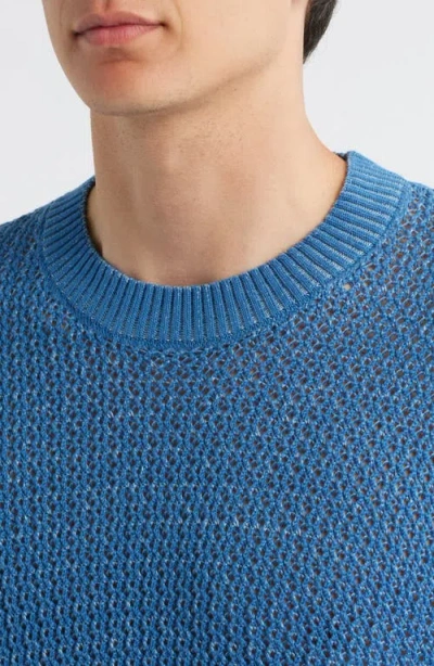 Corridor Marled Organic Pima Cotton Crewneck Sweater In Blue