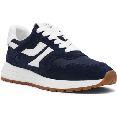 Steve Madden Blume Mixed Media Sneaker In Blue