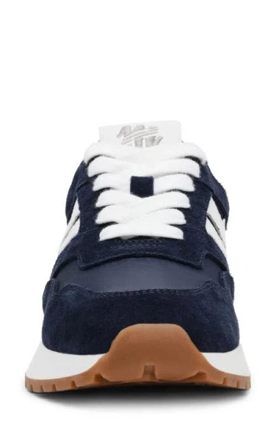Steve Madden Blume Mixed Media Sneaker In Blue