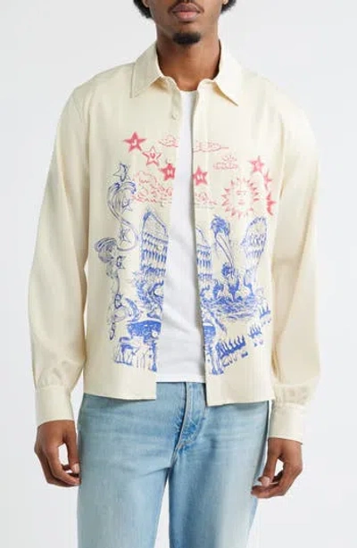 Jungles Magic Scribbles Button-up Shirt In Neutral