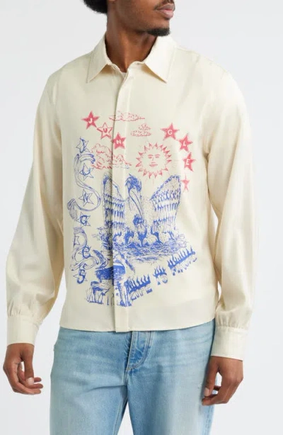 Jungles Magic Scribbles Button-up Shirt In Neutral