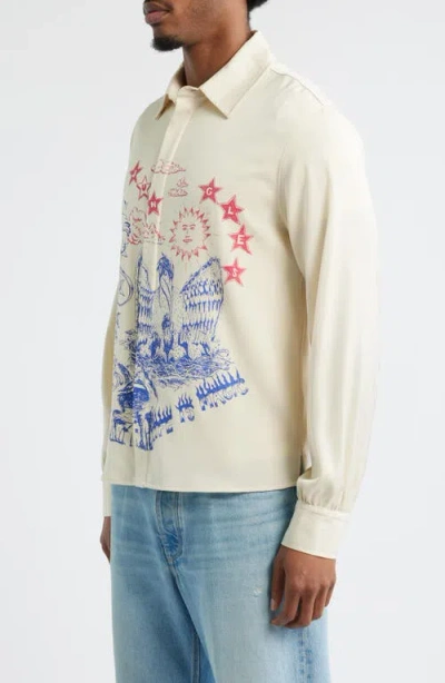 Jungles Magic Scribbles Button-up Shirt In Neutral