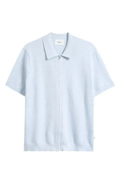 Nn07 Gustav 6686 Short Sleeve Full Zip Cardigan In Blue