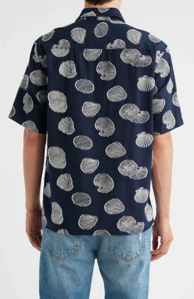 Nn07 Freddy 5715 Short Sleeve Button-up Shirt In Blue