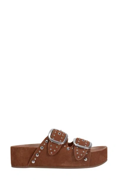 Marc Fisher Ltd Women's Sayge Studded Suede Footbed Sandal In Neutral