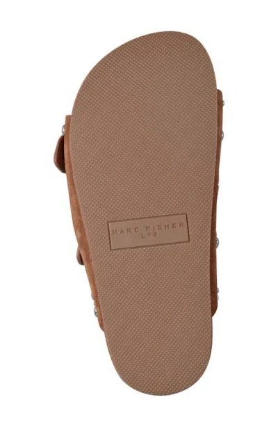 Marc Fisher Ltd Women's Sayge Studded Suede Footbed Sandal In Neutral