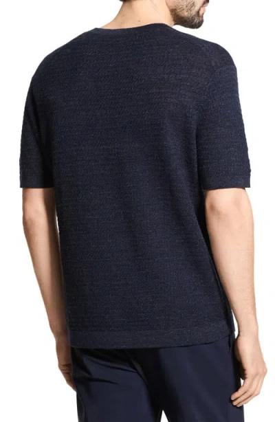 Theory Kolben Linen Tee In Blue