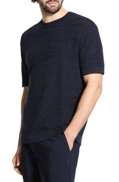 Theory Kolben Linen Tee In Blue