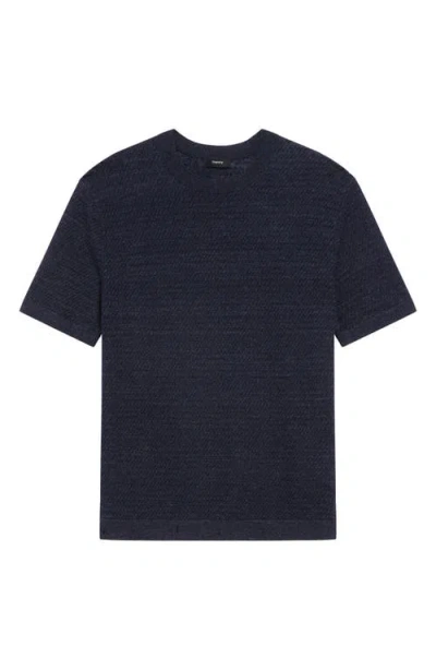 Theory Kolben Linen Tee In Blue
