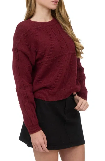 Blu Pepper Pompom Sweater In Burgundy