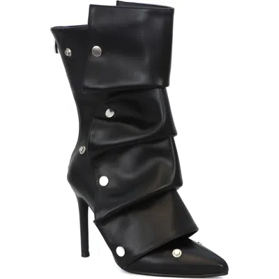 Yoki Slouch Foldover Boot In Black
