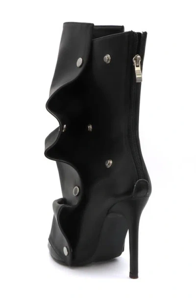 Yoki Slouch Foldover Boot In Black