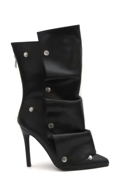 Yoki Slouch Foldover Boot In Black
