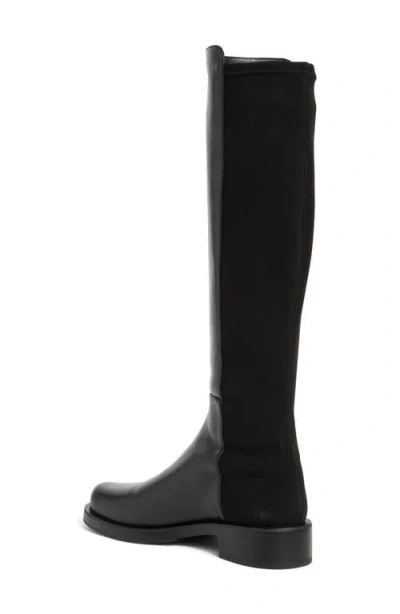 Stuart Weitzman Keelan Leather And Neoprene Over-the-knee Boots In Black