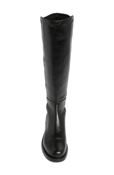 Stuart Weitzman Keelan Leather And Neoprene Over-the-knee Boots In Black