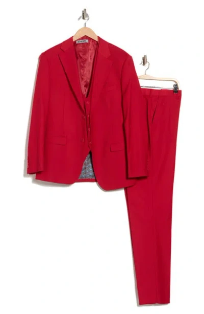 Zegarie Red Mélange 3-piece Suit In Red