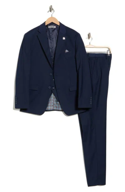 Zegarie Navy Mélange 3-piece Suit In Blue