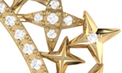 Luvmyjewelry Starry Cascade Tiara Diamond Drop Earrings In 14k Yellow Gold Vermeil On Sterling Silve In Gold