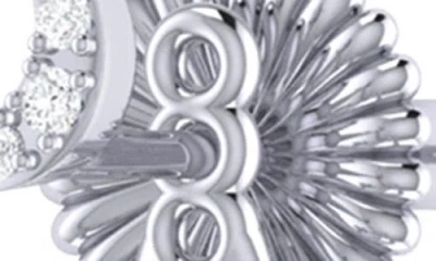 Luvmyjewelry Star Trio Crescent Diamond Stud Earrings In Sterling Silver In Metallic