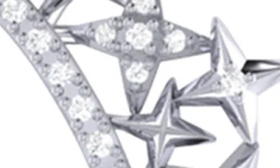 Luvmyjewelry Starry Cascade Tiara Diamond Drop Earrings In Sterling Silver In Metallic