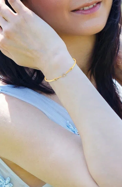 Luvmyjewelry North Star Crescent Bangle Bracelet In Gold