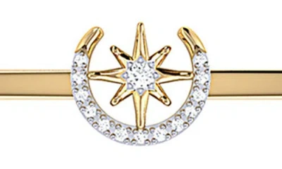 Luvmyjewelry North Star Crescent Bangle Bracelet In Gold