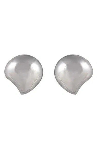 Rachel Roy Teardrop Button Earrings In Metallic