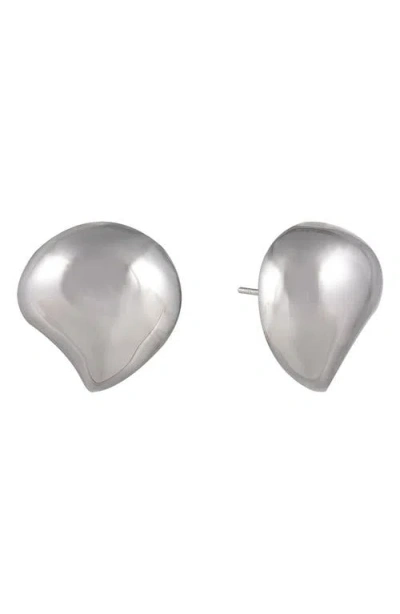 Rachel Roy Teardrop Button Earrings In Metallic