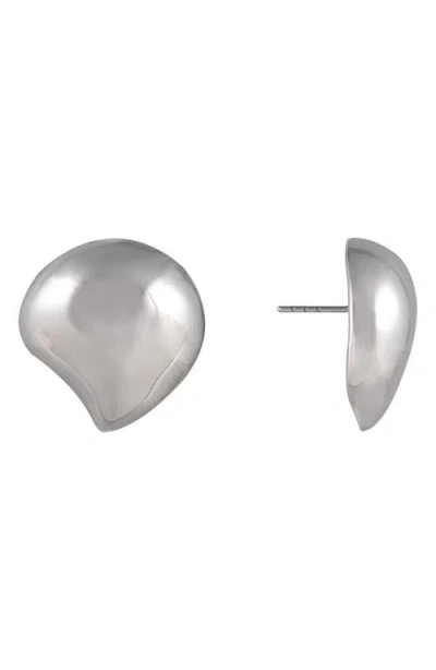Rachel Roy Teardrop Button Earrings In Metallic