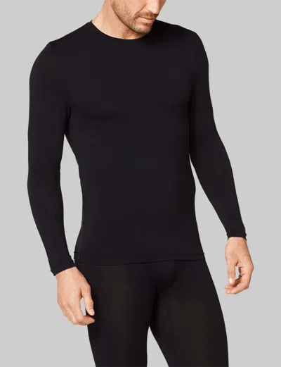 Tommy John Men's Sleekheat™ Long John Crew Neck Top In Black
