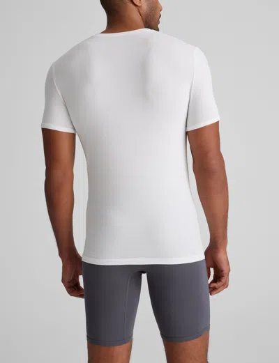 Tommy John Men's Cool Cotton High V-neck Stay-tucked Undershirt In White