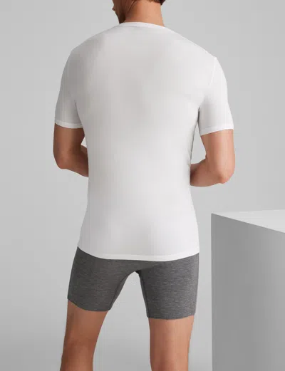 Tommy John Men's Second Skin Deep V-neck Stay-tucked Undershirt In White