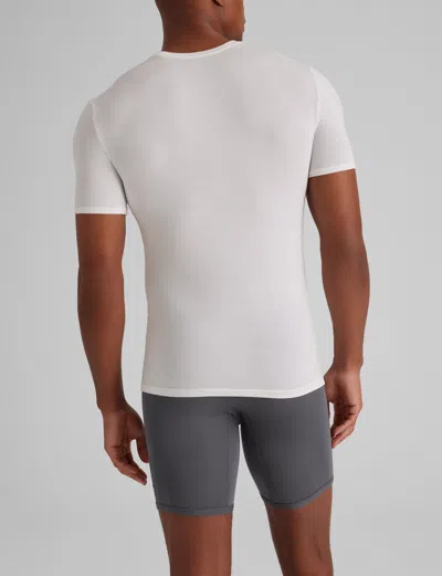 Tommy John Men's Second Skin Crew Neck Stay-tucked Undershirt In Black