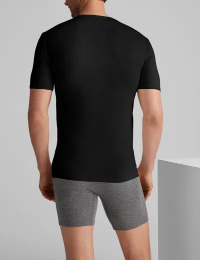 Tommy John 3-pack Second Skin Stay Tucked V-neck Undershirts In Black