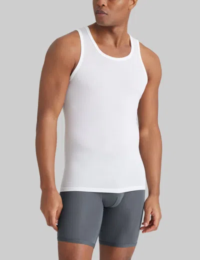 Tommy John Men's Second Skin Tank Stay-tucked Undershirt In Black