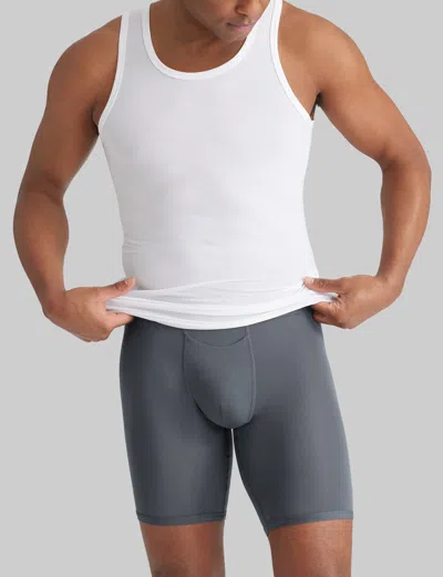 Tommy John Men's Second Skin Tank Stay-tucked Undershirt In Black